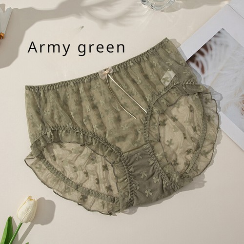 Übergröße Damen Spitze Netz Rüschen Slip Höschen Unterwäsche dehnbar Dessous sexy - Bild 24 von 35