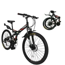 Xspec CRS804604 26 inch Folding Mountain Bike - Black