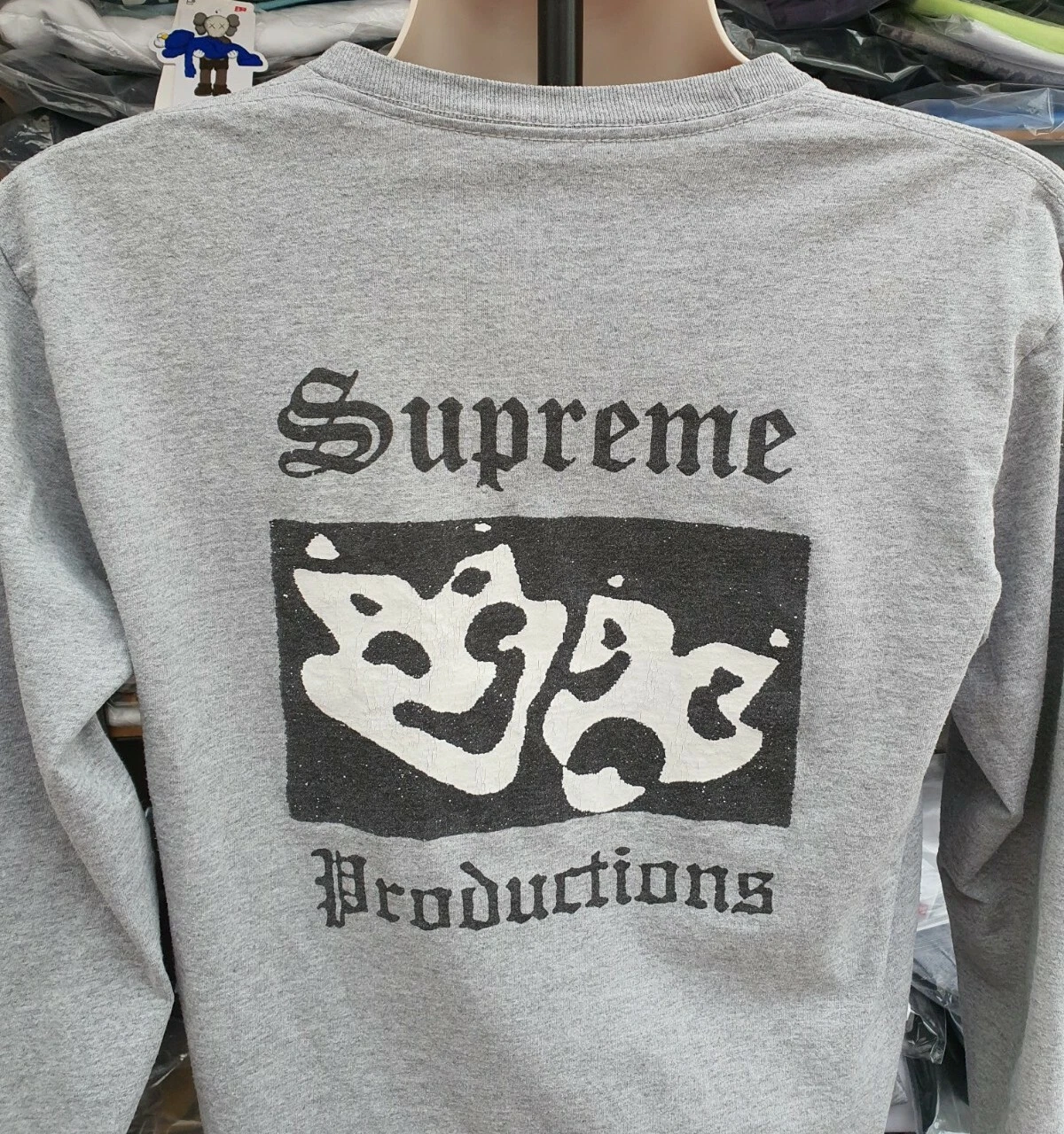 SS16 Supreme Productions Long sleeve heather grey L/S tee size M medium T shirt