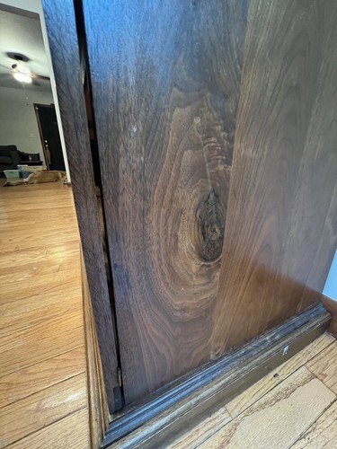 1900’s Handmade Solid Walnut Glass Cabinet - Picture 6 of 11