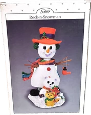 NEW Scott's ROCK-N-SNOWMAN Figurine Holiday Christmas 7.5" Wobble Head Decor NIB