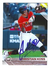 CHRISTIAN KOSS SACRAMENTO RIVER CATS SIGNED BASEBALL CARD SAN FRANCISCO GIANTS