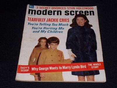 1967 MARCH MODERN SCREEN MAGAZINE - JACKIE CAROLINE & JOHN JR. COVER - E 16801