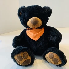 Wish Pets Plush Bear BENJAMIN 2010 Black Stuffed Animal #43208 Toy Sitting Soft