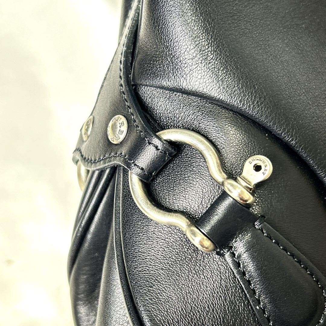 BURBERRY hand bag black Hobo leather authentic from Japam