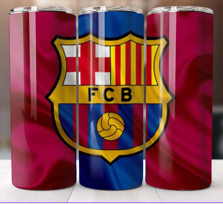 FC Barcelona Soccer Futbol Tumbler 20 oz Skinny Cup Mug Stainless Steel