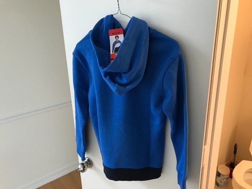 Puma Youth Fleece Pull Over Hoodie Blue/White Size: M-10/12 NEW - Picture 3 of 8