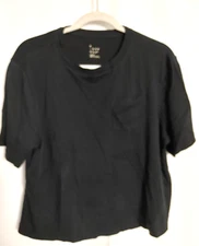 A New Day Pocket Boxy T Shirt Crew Neck Short Slv Slightly Cropped Blk L #13941