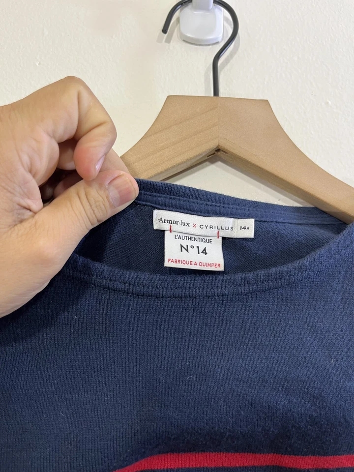 Jersey Amour Lux Rayas S Marinero Náutico Minimalista Quirt Lujo Euro Verano Foto 3 de 4