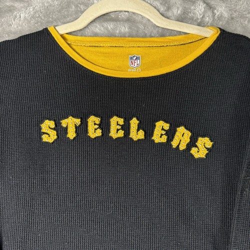 Pittsburgh Steelers Waffle Shirt Womens 2XL NFL Proline Embellished
