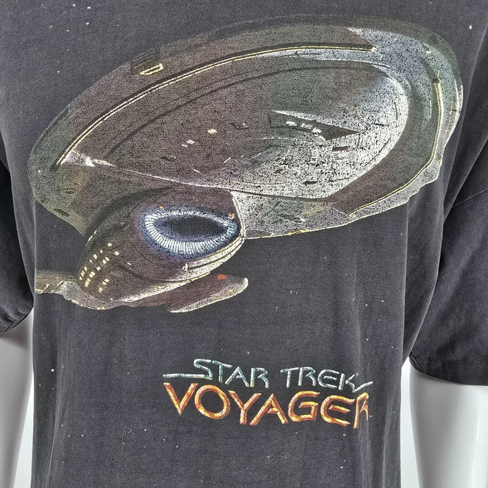 Vintage 1990s Stanley Desantis Star Trek Voyager Single Stitch T-Shirt (XL) - Image 2 of 4