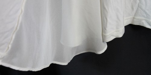 Cárdigan tejido frente abierto LOGO de Lori Goldstein detalles de gasa camisa chaqueta XXS - Imagen 4 de 6