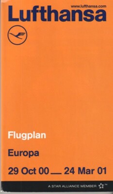 Lufthansa timetable 2000/10/29 Europa