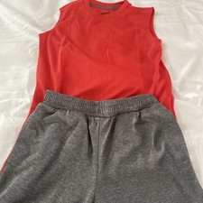Spotted Zebra Boy's Short Sleeve  Drawstring Shorts 2pc Size Small NEW