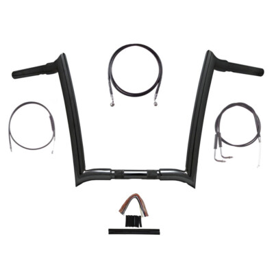1 1/4'' BBlack 14'' Yaffe Monkey Bar Handlebar Kit 1990-1995 Harley Softail