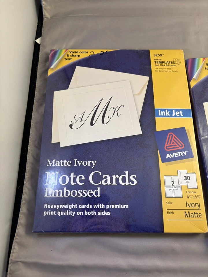 Tarjetas de notas en relieve Avery 30 con sobres 4 1/4 x 5 1/2 inyección de tinta #3259 2 paquetes Foto 2 de 4