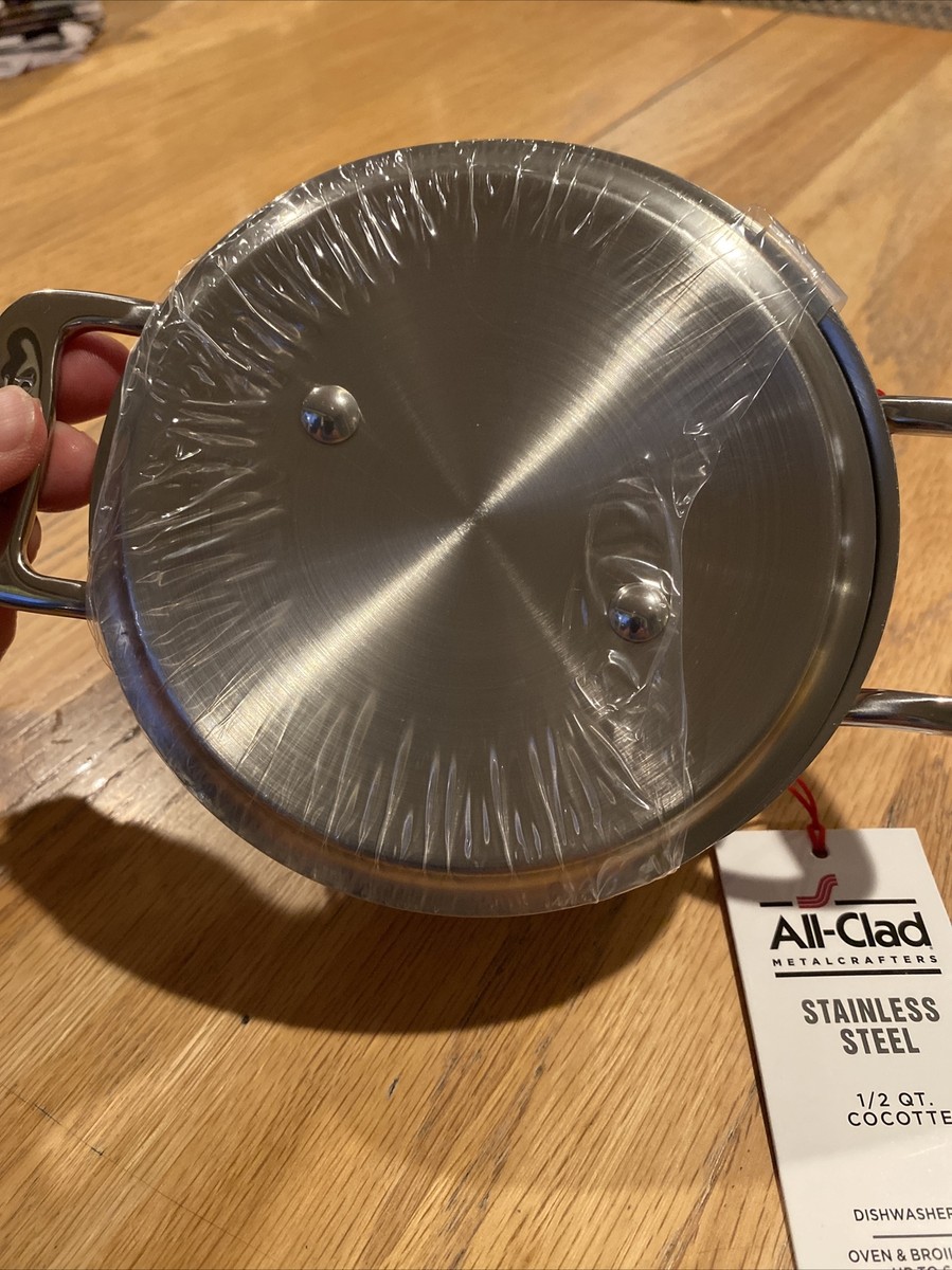 Two All-Clad Specialty Stainless Steel Ramekin with Lid Oven