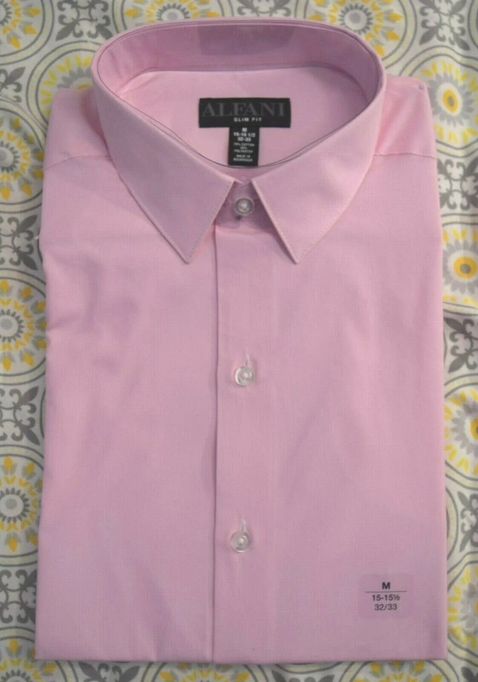 AlfaTech by Alfani Men's Slim-Fit Dress Shirt Pink 15-15.5 32-33 - Image 2 of 4