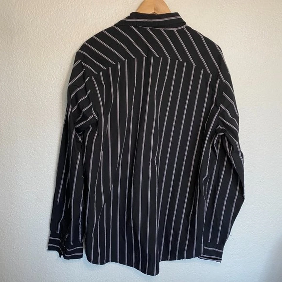 Camisa Anchor Azul Vintage Y2K Rayas Bordada Abotonada Para Hombre Talla XL Foto 4 de 4