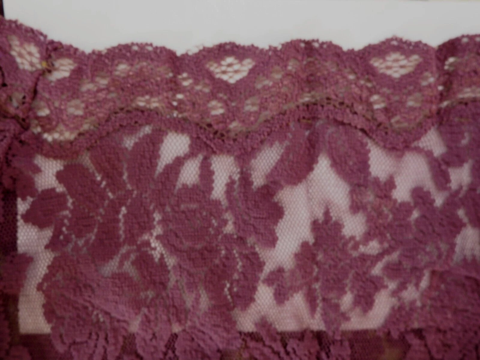 UNDERCOVER Abito body manica lunga Victoria's Secret bordeaux nylon pizzo scollo barca taglia S