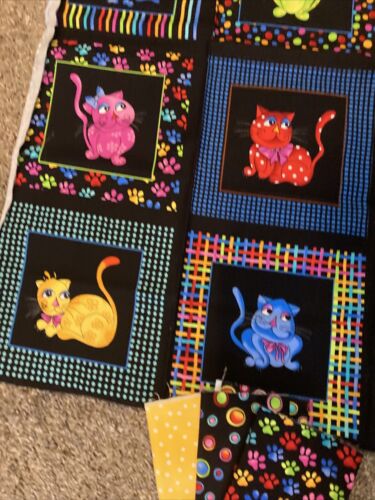 COOLE KATZEN VON LORALIE HARRIS DESIGN 2005 OOP BRIGHT Quilt-Set - Bild 5 von 9