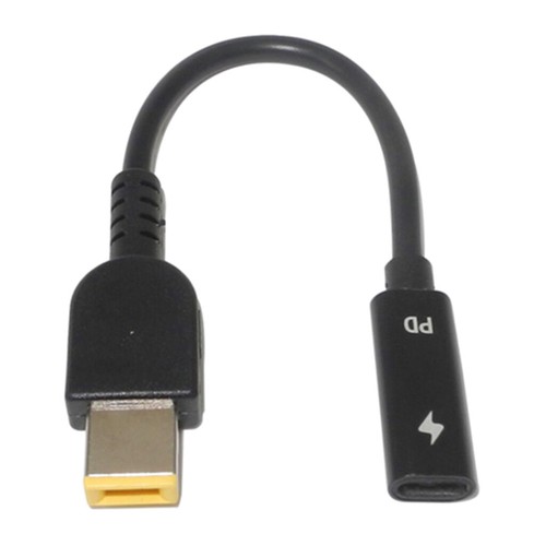 Cable adaptador de corriente para portátil tipo C conector enchufe cuadrado cargador para Lenovo - Imagen 8 de 8