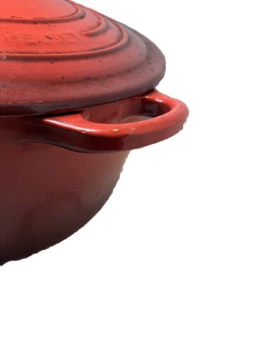 Vintage Le Creuset Cast Iron 3.5 Qt Dutch Oven #22 & Lid Red - Picture 16 of 16