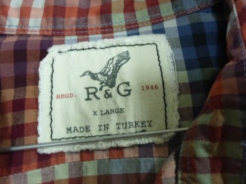 059 MENS NWOT R & G GREY / RED / SAGE / BLUE CHECK L/S SHIRT SZE XL $180 RRP. - Picture 7 of 8