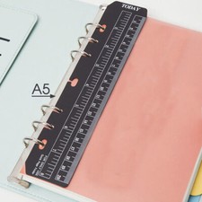 6 otworów wkładka Filofax A5: linijka/zakładka w kolorze czarnym elastyczna 22cm * 4,5cm
