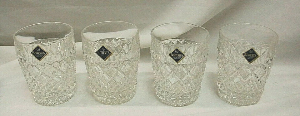 Bohemia Crystal Decanter and 4 Matching Glasses  Original Stickers No Box  S9191 - Image 4 of 4