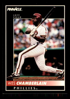 1992 BASEBALL 1992 Pinnacle Wes Chamberlain Philadelphia Phillies #36 1