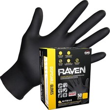 SAS Safety 66517-01 -Raven Powder-Free Nitrile Disposable Glove, Medium