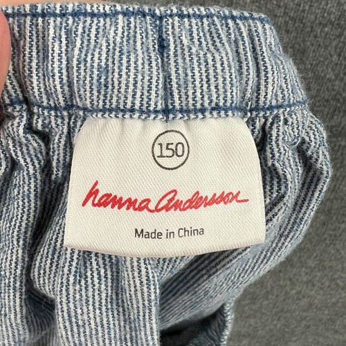 Hanna Andersson Skirt Girls 12 150 Blue White Striped Pull On Elastic Waist - Picture 6 of 8