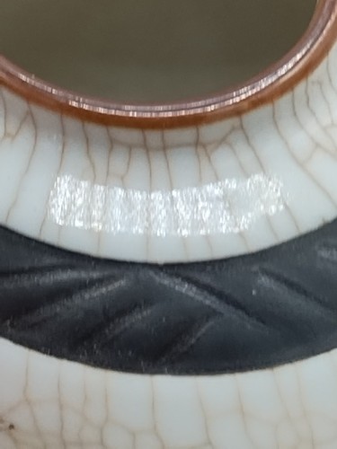 Chinese Ceramic Jar with Lid, Crackle Glaze, Hand Painted, Warrior Scene 4.5x4.5 - Picture 9 of 10