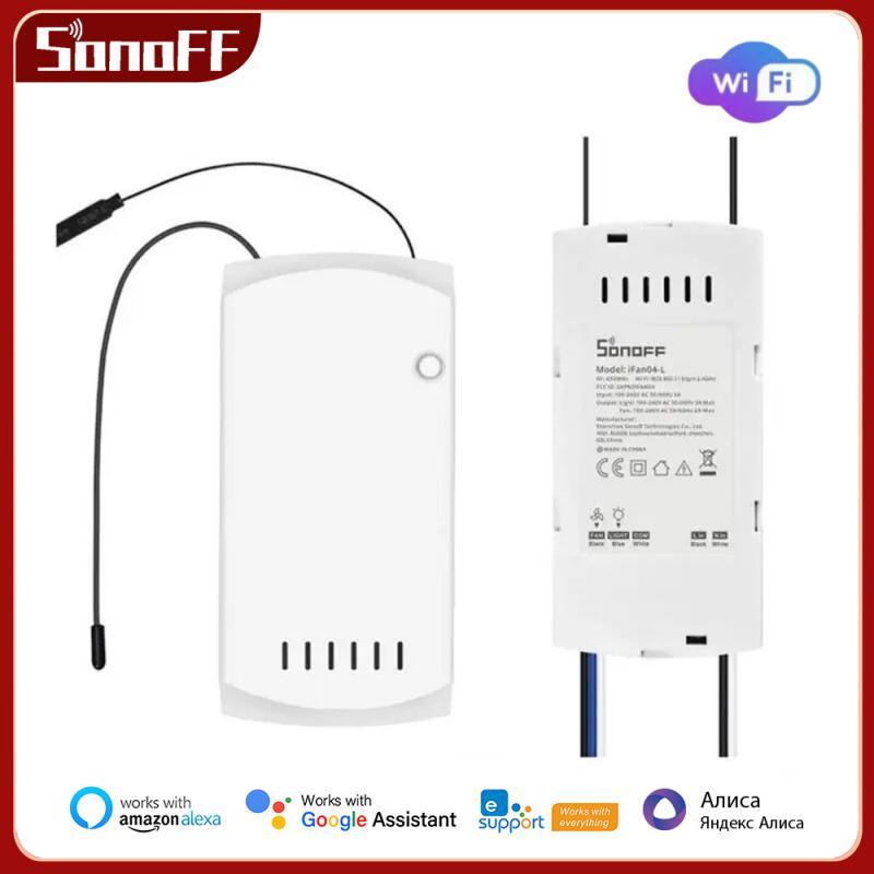 SONOFF iFan04 Wifi Smart Fan Switch Celling Fan/Light Controller 433 RF/APP/Voic