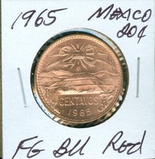 1965 MEXICO 20 CENTAVOS FINEST GRADE GEM BU RED     99 CENTS SHIPPING .