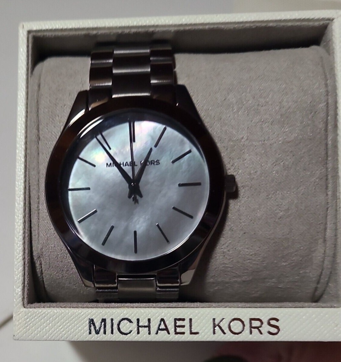 MICHAEL KORS Women's Slim Runway Gunmetal Watch MK3413 MICHAEL KORS Women's Slim Runway Gunmetal Watch MK3413