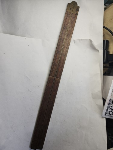 Vintage Stanley No. 62 Warranted Boxwood & Brass Folding 24" Ruler - Picture 3 of 19