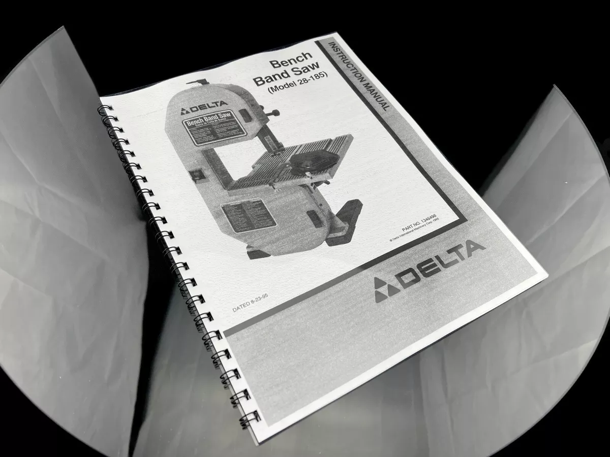Delta Bench Band Saw 28 185 Instruction Manual User Guide COIL BOUND