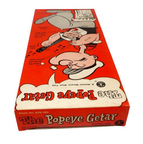 Popeye The Sailor Man Getar (Guitar) Music Box Toy Mattel 1958 Vintage Art Xmas - Picture 10 of 12