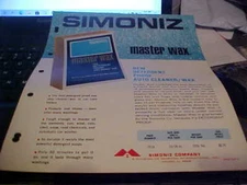 SIMONIZ MASTER WAX Vintage Catalog Page 04/1967 Excellent Condition