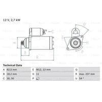 Bosch Anlasser Starter 2.7Kw FüR Toyota Hiace IV Bus Kasten 0 986 020 591