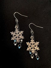 Handmade Christmas Snowflake Earrings Drop/Dangle Charm