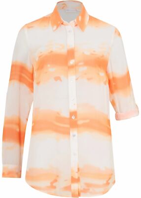Neu Bluse Gr. 48 Weiß Mango Bedruckt Langarmbluse Hemd Shirt Tunika Oberteil