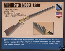 WINCHESTER MODEL 1866 RIFLE .44 Gun Atlas Classic Firearms PHOTO CARD