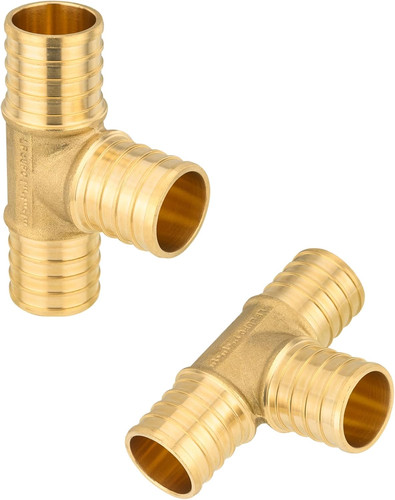 2PC  Pex 1"Tee Brass Crimp Fitting For Pex Tubing/Pipe Connection | PEX Tee,LF B
