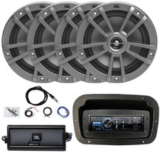 JVC Marine Digital Receiver, 4x 6.5" Speakers, 4-Channel Class D 450W Amplifier