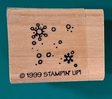 Stampin' Up Snowflakes Small Wood Mounted Rubber Stamp 1999