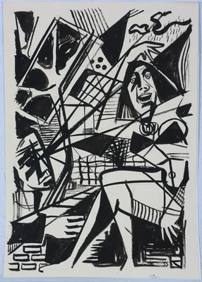 Rolf Henning: Mischtechnik/Aquarell/Gouache?monogrammiert 1955 - Bild 1 von 4