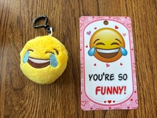 Emoji Plush Keychain With A Valentine Card.